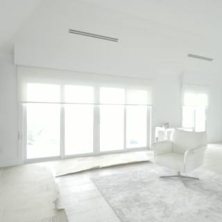 Primary bedroom with dual solar and Luna White blackout shades, Hillsboro Beach