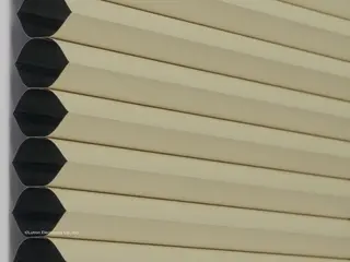 Lutron Cyprus Room-Darkening shade fabric swatch in Sand (RD-PB-SD)