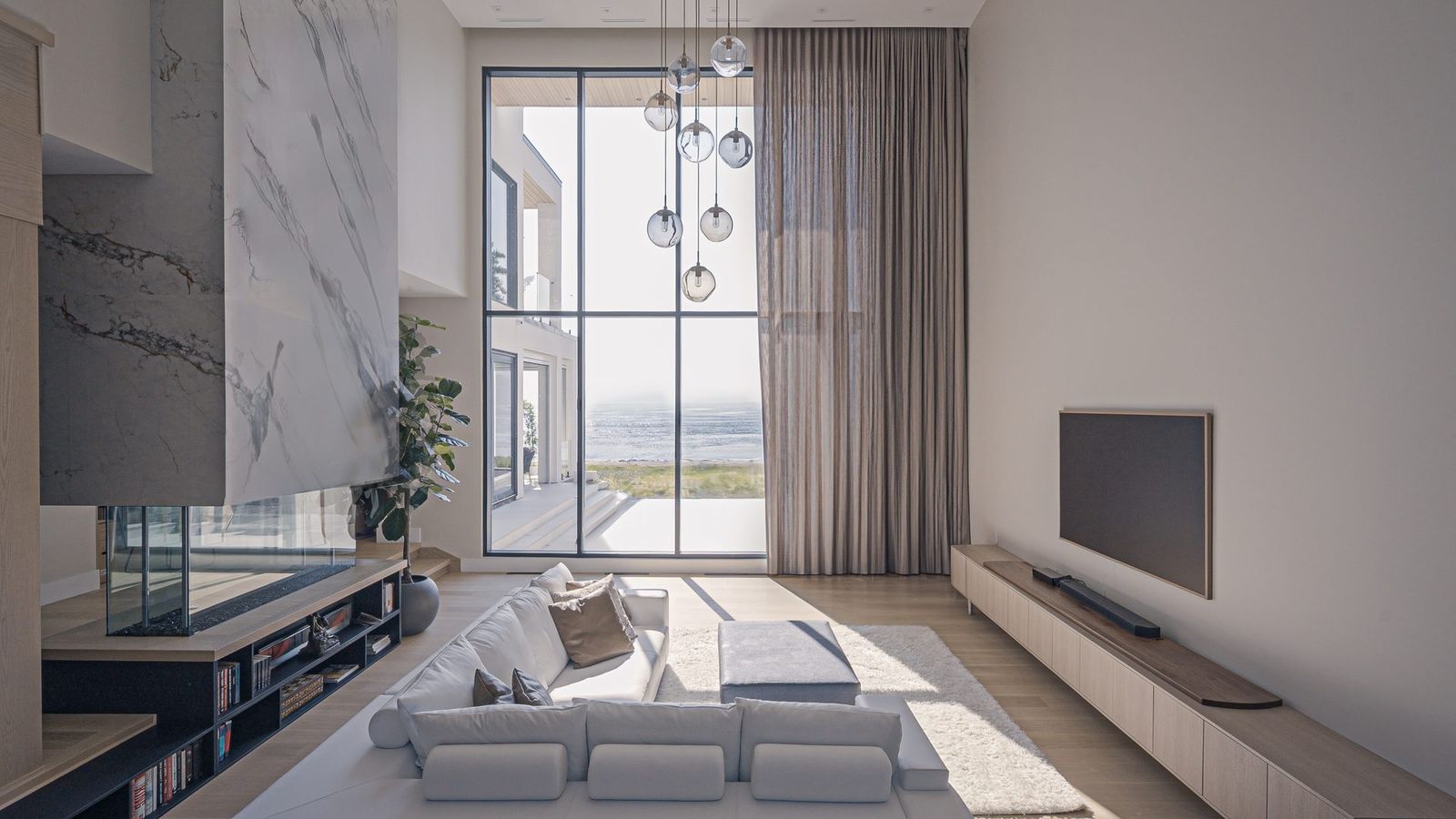 Ocean view draperies