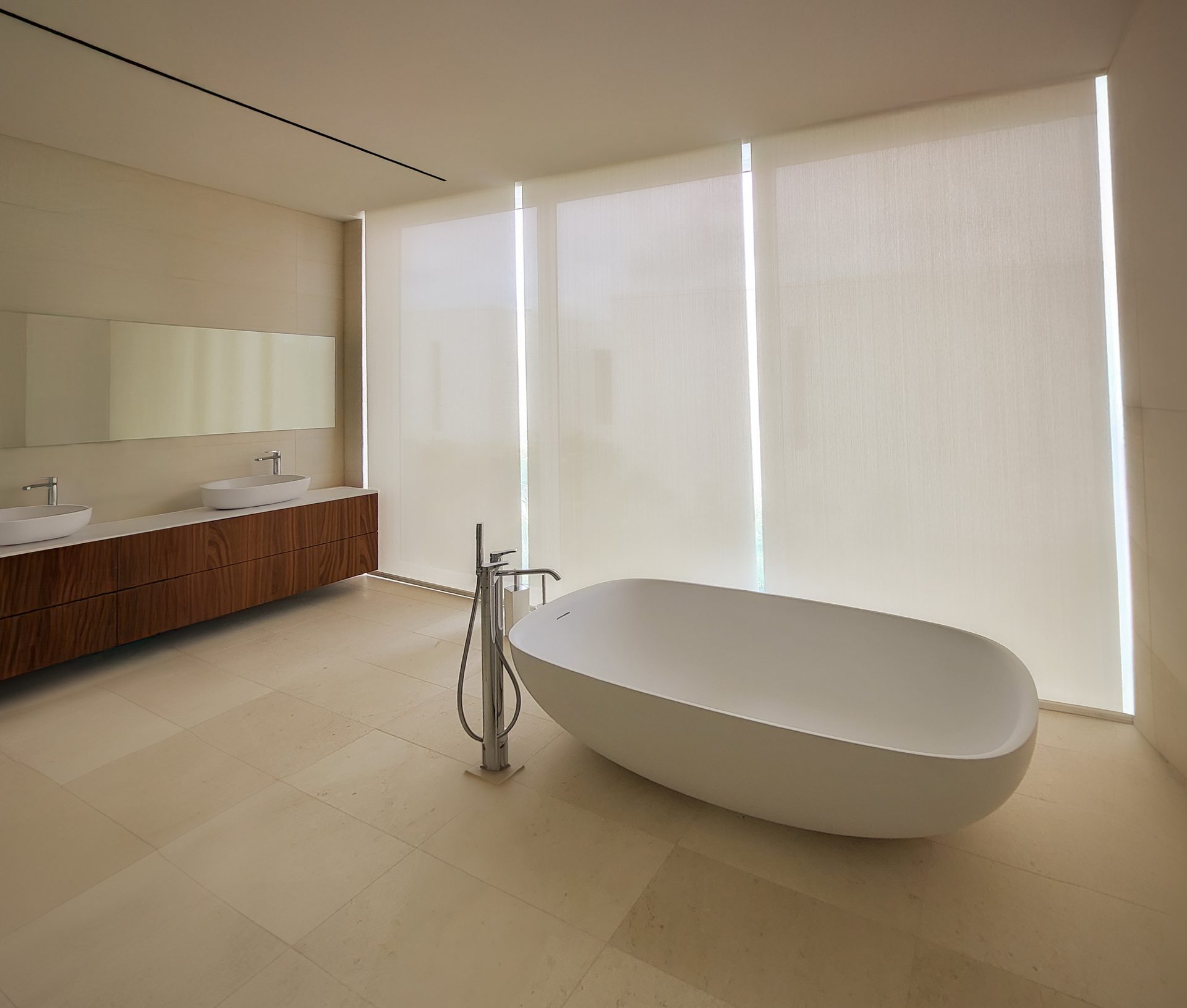 Translucent battery-powered roller shades