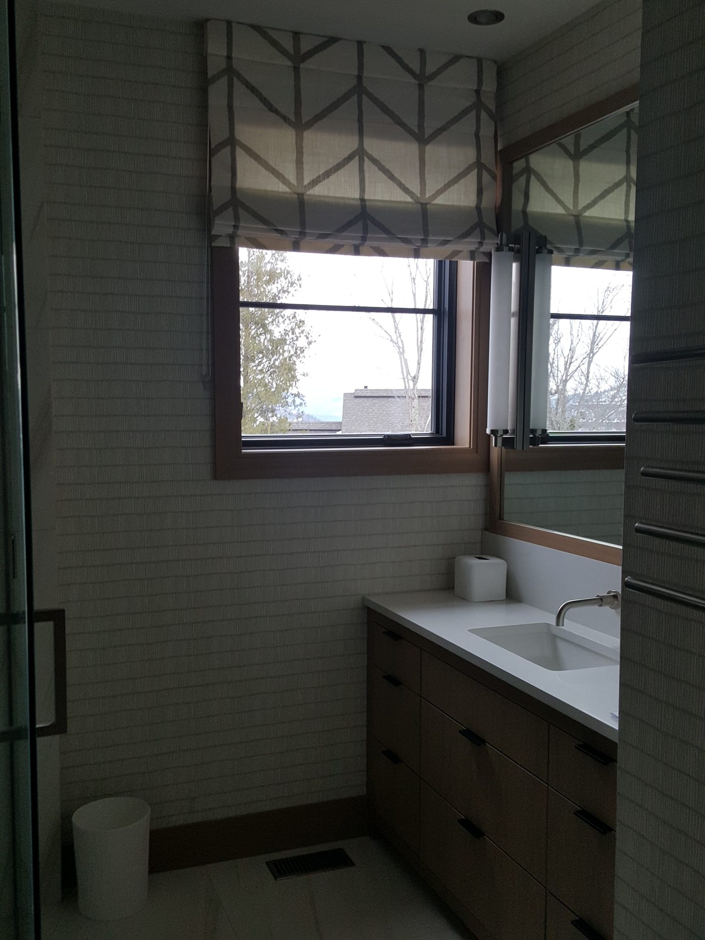 Custom Roman shades in a South Florida home