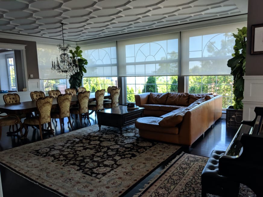 Blackout roller shades in a South Florida bedroom