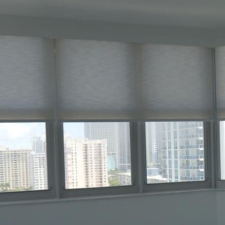 Elba Daylight Limestone installed on the living-room windows, the city soft through it